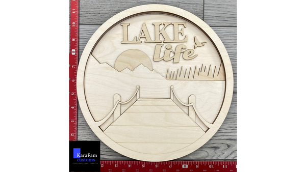 DIY Layered Lake Life Sign